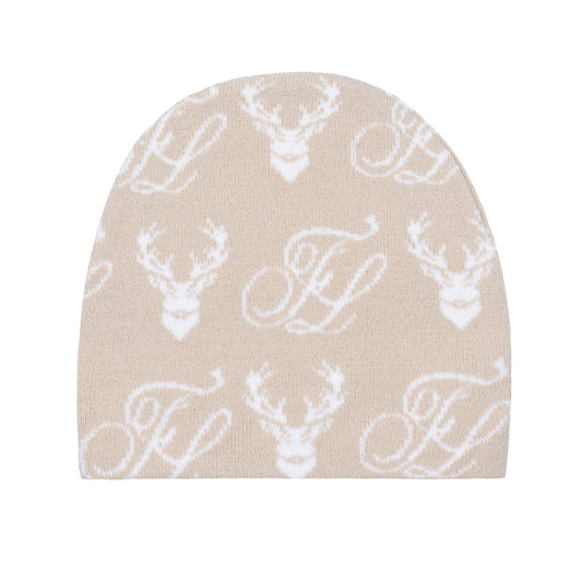Dual Logo Beanie - Ivory