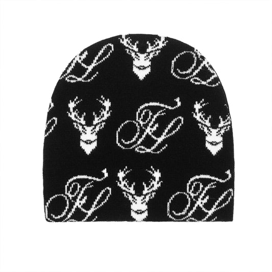 Dual Logo Beanie - Black