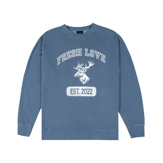 BLUE COLLEGE LOGO CREWNECK