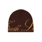 BROWN SCRIPT BEANIE