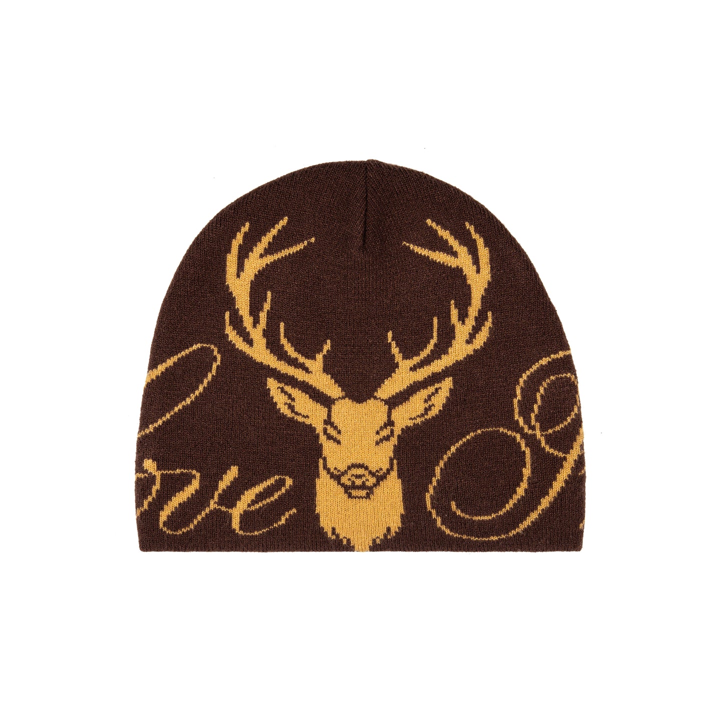 BROWN SCRIPT BEANIE