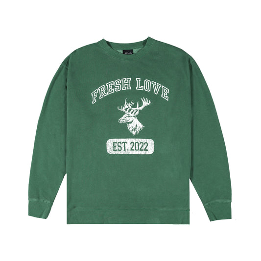 GREEN COLLEGE LOGO CREWNECK