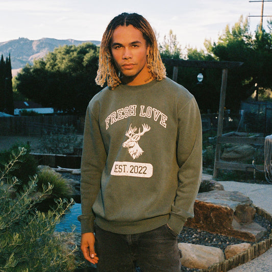 GREEN COLLEGE LOGO CREWNECK